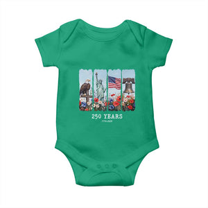250 Years American 1776 2026 Baby Onesie 250th 4th July Independence Day Eagle Statue of Liberty Flag