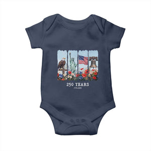 250 Years American 1776 2026 Baby Onesie 250th 4th July Independence Day Eagle Statue of Liberty Flag