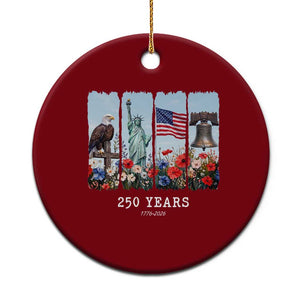 250 Years American 1776 2026 Ceramic Ornament 250th 4th July Independence Day Eagle Statue of Liberty Flag