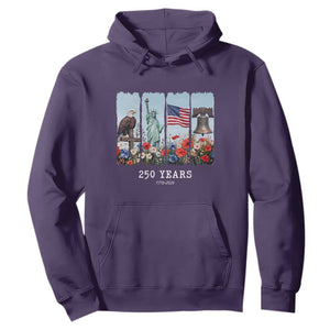 250 Years American 1776 2026 Hoodie 250th 4th July Independence Day Eagle Statue of Liberty Flag