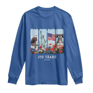 250 Years American 1776 2026 Long Sleeve Shirt 250th 4th July Independence Day Eagle Statue of Liberty Flag