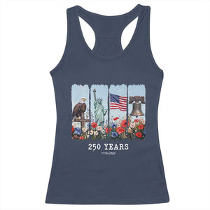 250 Years American 1776 2026 Racerback Tank Top 250th 4th July Independence Day Eagle Statue of Liberty Flag