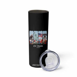 250 Years American 1776 2026 Skinny Tumbler 250th 4th July Independence Day Eagle Statue of Liberty Flag