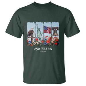 250 Years American 1776 2026 T Shirt 250th 4th July Independence Day Eagle Statue of Liberty Flag