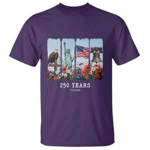 250 Years American 1776 2026 T Shirt 250th 4th July Independence Day Eagle Statue of Liberty Flag