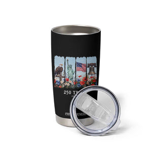 250 Years American 1776 2026 Tumbler Cup 250th 4th July Independence Day Eagle Statue of Liberty Flag