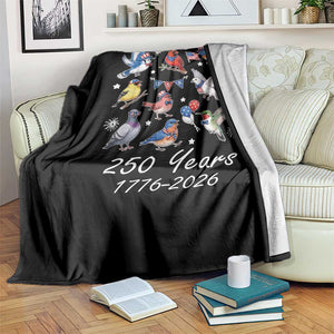 USA 250th Anniversary Bird Throw Blanket Patriotic American Birds Independence Day Birdwatchers Birders