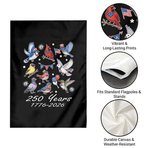 USA 250th Anniversary Bird Garden Flag Patriotic American Birds Independence Day Birdwatchers Birders