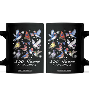 USA 250th Anniversary Bird Coffee Mug Patriotic American Birds Independence Day Birdwatchers Birders