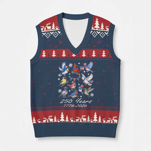 USA 250th Anniversary Bird V-Neck Knit Sweater Vest Patriotic American Birds Independence Day Birdwatchers Birders