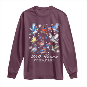 USA 250th Anniversary Bird Long Sleeve Shirt Patriotic American Birds Independence Day Birdwatchers Birders