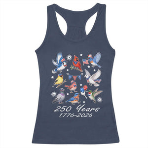 USA 250th Anniversary Bird Racerback Tank Top Patriotic American Birds Independence Day Birdwatchers Birders