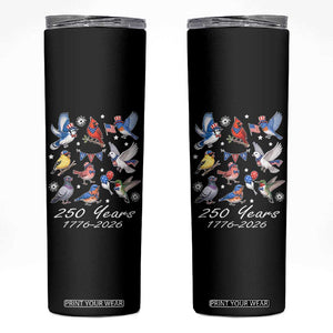 USA 250th Anniversary Bird Skinny Tumbler Patriotic American Birds Independence Day Birdwatchers Birders