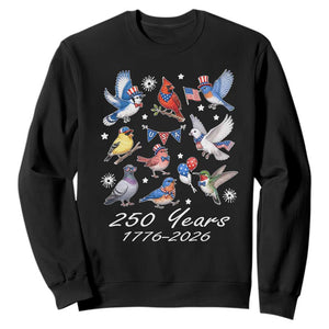 USA 250th Anniversary Bird Sweatshirt Patriotic American Birds Independence Day Birdwatchers Birders