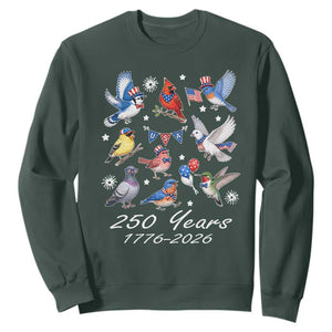 USA 250th Anniversary Bird Sweatshirt Patriotic American Birds Independence Day Birdwatchers Birders