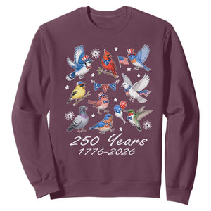 USA 250th Anniversary Bird Sweatshirt Patriotic American Birds Independence Day Birdwatchers Birders