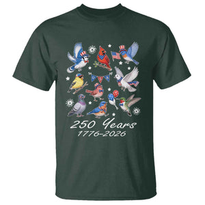 USA 250th Anniversary Bird T Shirt Patriotic American Birds Independence Day Birdwatchers Birders