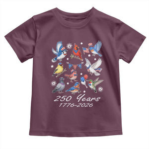 USA 250th Anniversary Bird Toddler T Shirt Patriotic American Birds Independence Day Birdwatchers Birders