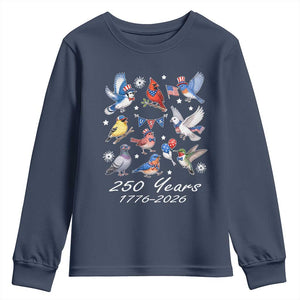 USA 250th Anniversary Bird Youth Sweatshirt Patriotic American Birds Independence Day Birdwatchers Birders
