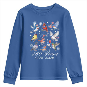 USA 250th Anniversary Bird Youth Sweatshirt Patriotic American Birds Independence Day Birdwatchers Birders