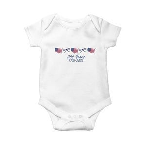 250th Anniversary USA Baby Onesie American Flag Dainty Bow 4th of July