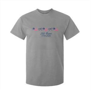 250th Anniversary USA T Shirt For Kid American Flag Dainty Bow 4th of July