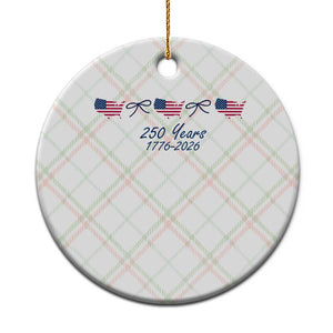 250th Anniversary USA Ceramic Ornament American Flag Dainty Bow 4th of July