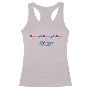 250th Anniversary USA Racerback Tank Top American Flag Dainty Bow 4th of July