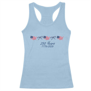 250th Anniversary USA Racerback Tank Top American Flag Dainty Bow 4th of July