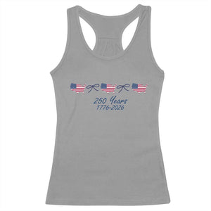 250th Anniversary USA Racerback Tank Top American Flag Dainty Bow 4th of July