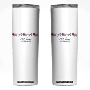 250th Anniversary USA Skinny Tumbler American Flag Dainty Bow 4th of July