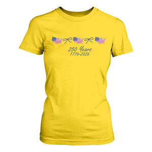 250th Anniversary USA T Shirt For Women American Flag Dainty Bow 4th of July