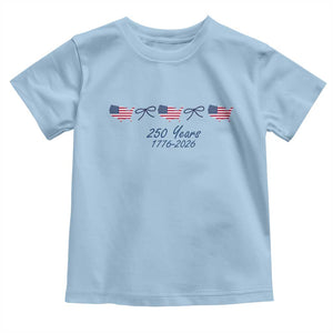 250th Anniversary USA Toddler T Shirt American Flag Dainty Bow 4th of July