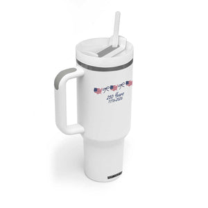 250th Anniversary USA Tumbler With Handle American Flag Dainty Bow 4th of July