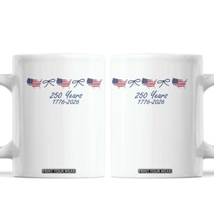 250th Anniversary USA Coffee Mug American Flag Dainty Bow 4th of July