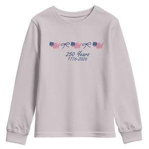 250th Anniversary USA Youth Sweatshirt American Flag Dainty Bow 4th of July