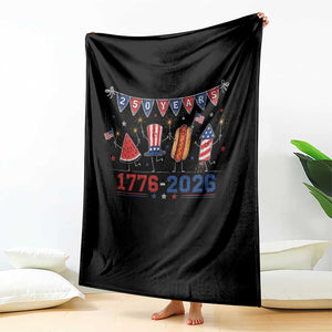 250 Years American 1776 2026 Throw Blanket Patriotic Watermelon Hotdog Firework 250th 4th July Independence Day