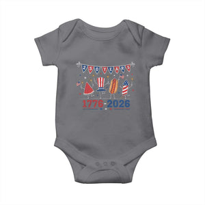 250 Years American 1776 2026 Baby Onesie Patriotic Watermelon Hotdog Firework 250th 4th July Independence Day