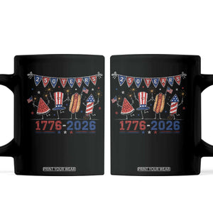250 Years American 1776 2026 Coffee Mug Patriotic Watermelon Hotdog Firework 250th 4th July Independence Day