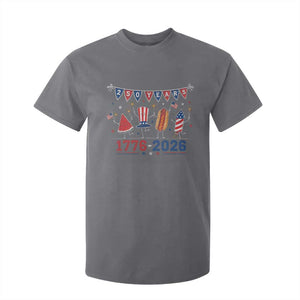 250 Years American 1776 2026 T Shirt For Kid Patriotic Watermelon Hotdog Firework 250th 4th July Independence Day