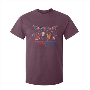 250 Years American 1776 2026 T Shirt For Kid Patriotic Watermelon Hotdog Firework 250th 4th July Independence Day