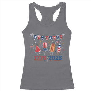 250 Years American 1776 2026 Racerback Tank Top Patriotic Watermelon Hotdog Firework 250th 4th July Independence Day