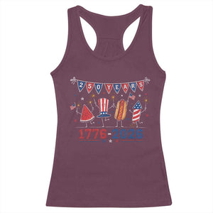 250 Years American 1776 2026 Racerback Tank Top Patriotic Watermelon Hotdog Firework 250th 4th July Independence Day