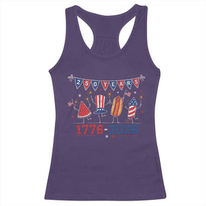 250 Years American 1776 2026 Racerback Tank Top Patriotic Watermelon Hotdog Firework 250th 4th July Independence Day