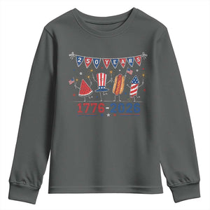 250 Years American 1776 2026 Youth Sweatshirt Patriotic Watermelon Hotdog Firework 250th 4th July Independence Day