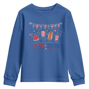 250 Years American 1776 2026 Youth Sweatshirt Patriotic Watermelon Hotdog Firework 250th 4th July Independence Day