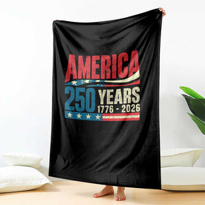 250th Anniversary USA Throw Blanket Retro 250 Years American 1776 2026 US Flag