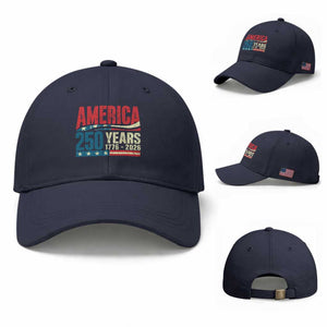 250th Anniversary USA Baseball Cap Retro 250 Years American 1776 2026 US Flag