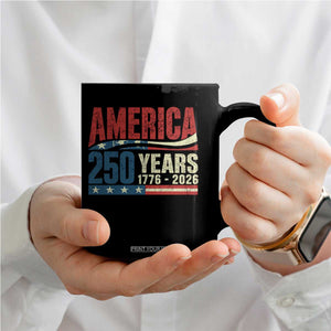 250th Anniversary USA Coffee Mug Retro 250 Years American 1776 2026 US Flag