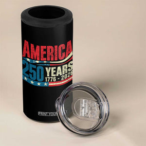 250th Anniversary USA 4 in 1 Can Cooler Tumbler Retro 250 Years American 1776 2026 US Flag